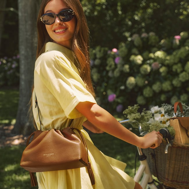 Soho Large Crossbody Pouch in Tan Milled Pebble | Aspinal