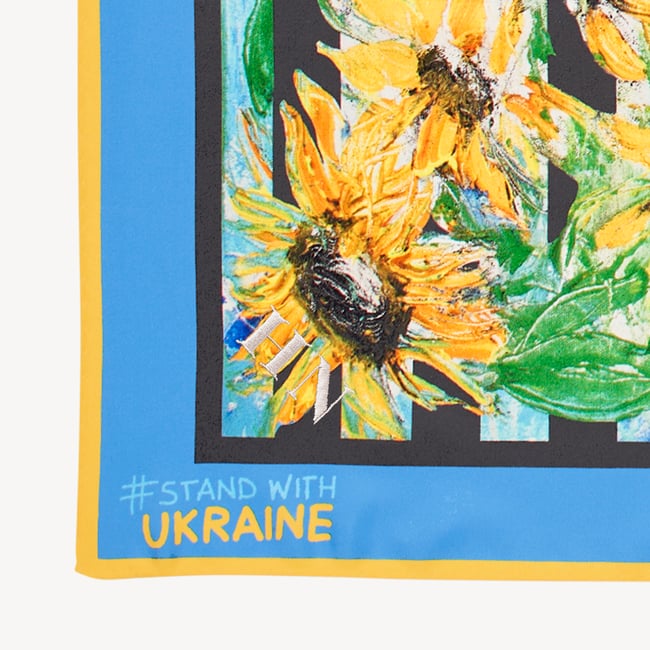 Sunflower Silk Scarf #StandWithUkraine | Aspinal of London