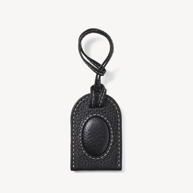 Hudson Perso Charm in Black Milled Pebble | Aspinal of London