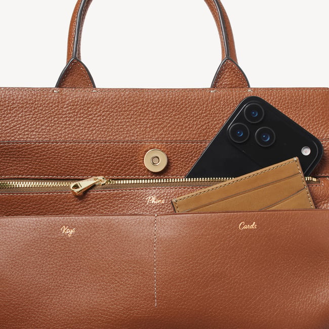 Savannah in Tan Milled Pebble | Aspinal of London