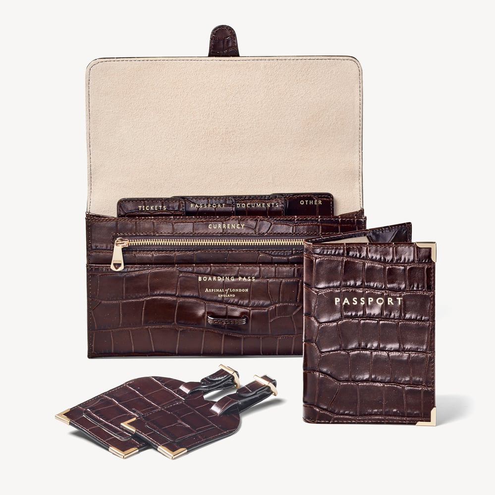Personalised Leather Travel Collection Gift Set | Aspinal