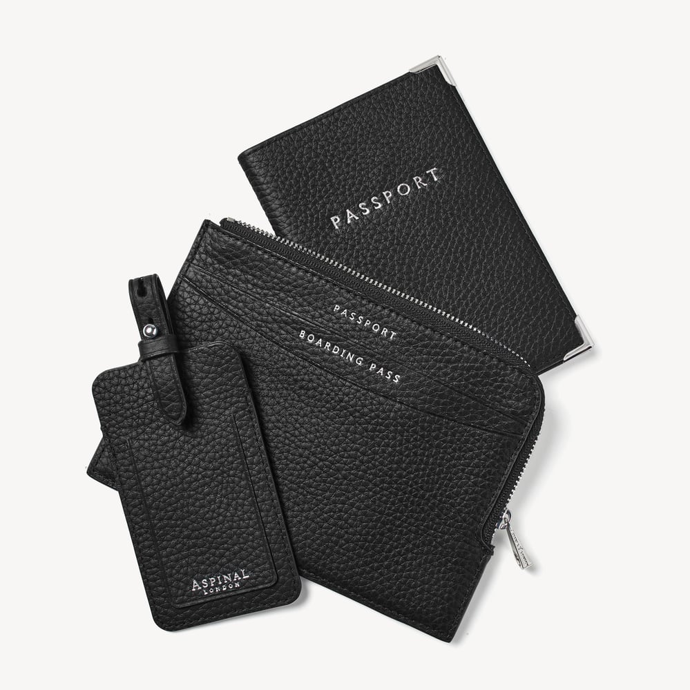 Personalised Leather Travel Collection Gift Set | Aspinal