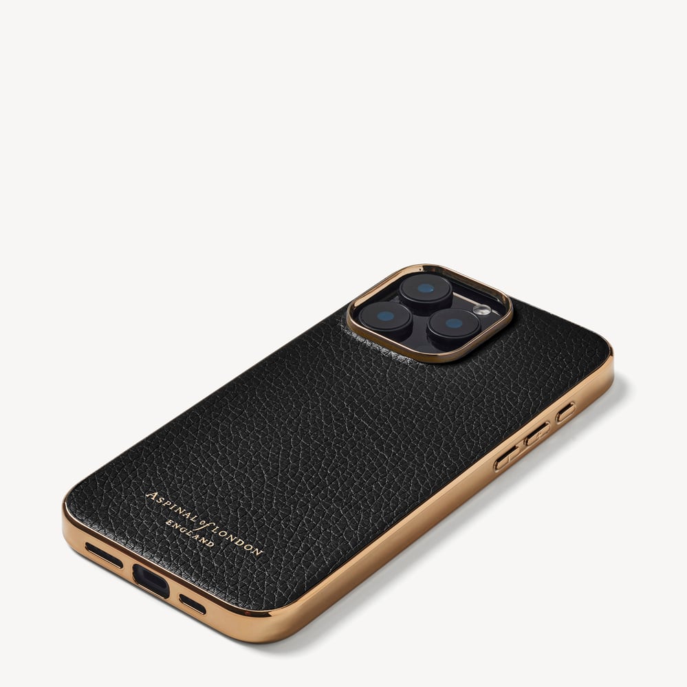 iPhone 15 Pro Case in Black Pebble | Aspinal of London