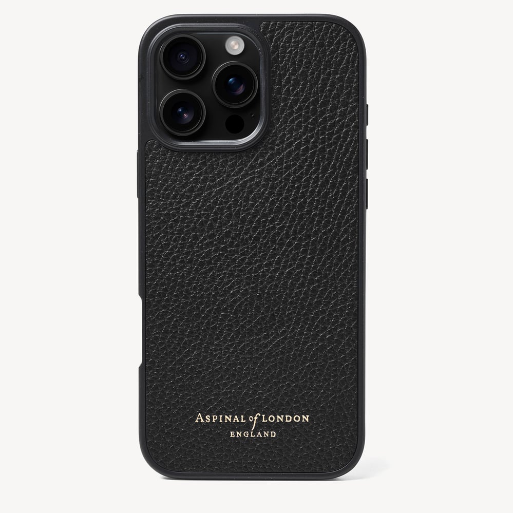 iPhone 16 Pro Case in Black Pebble | Aspinal of London