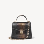 Top Handle Bag: Black & Gold Ombre Croc Midi Mayfair® 2 | Aspinal