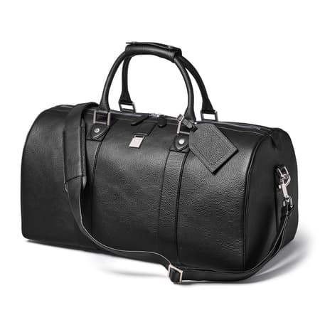 Sac De Voyage Week-end Aspinal Of London Boston Duffel - Cuir Noir Grande Taille