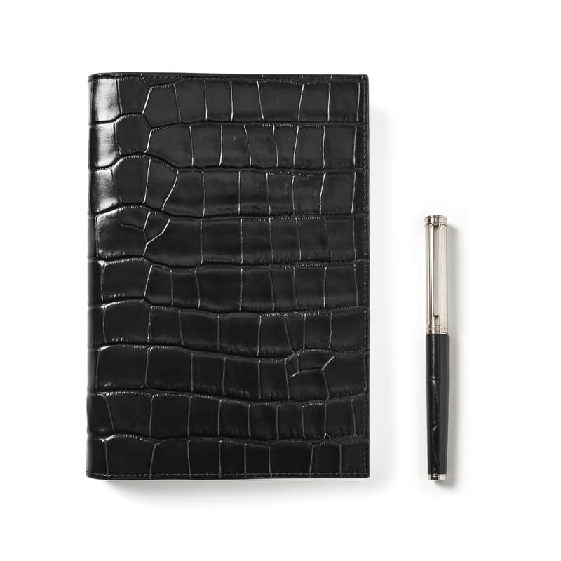 Aspinal Of London A5 Refillable Journal & Pen Set In Black