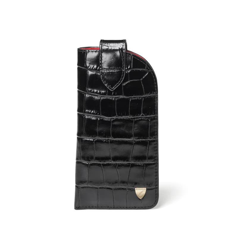Aspinal Of London Glasses Case With Tab In Black