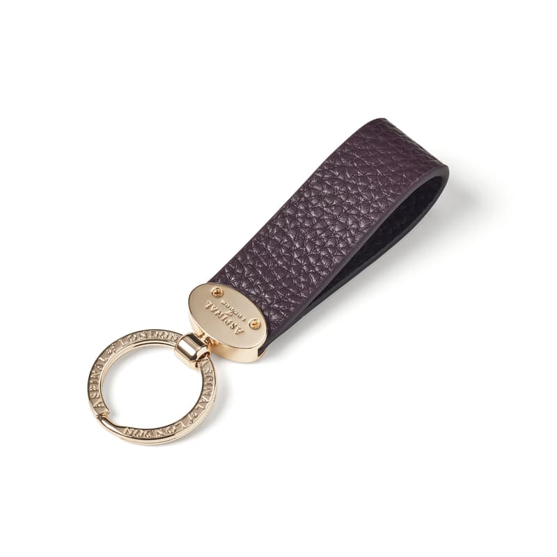 Aspinal Of London Oval Loop Keyring In Brown