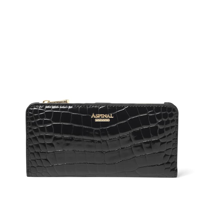 Aspinal Of London Mayfair Large Credit Card Wallet In Black