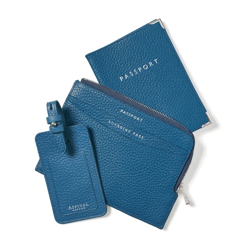 Aspinal Of London Zipped Travel Collection In Blue