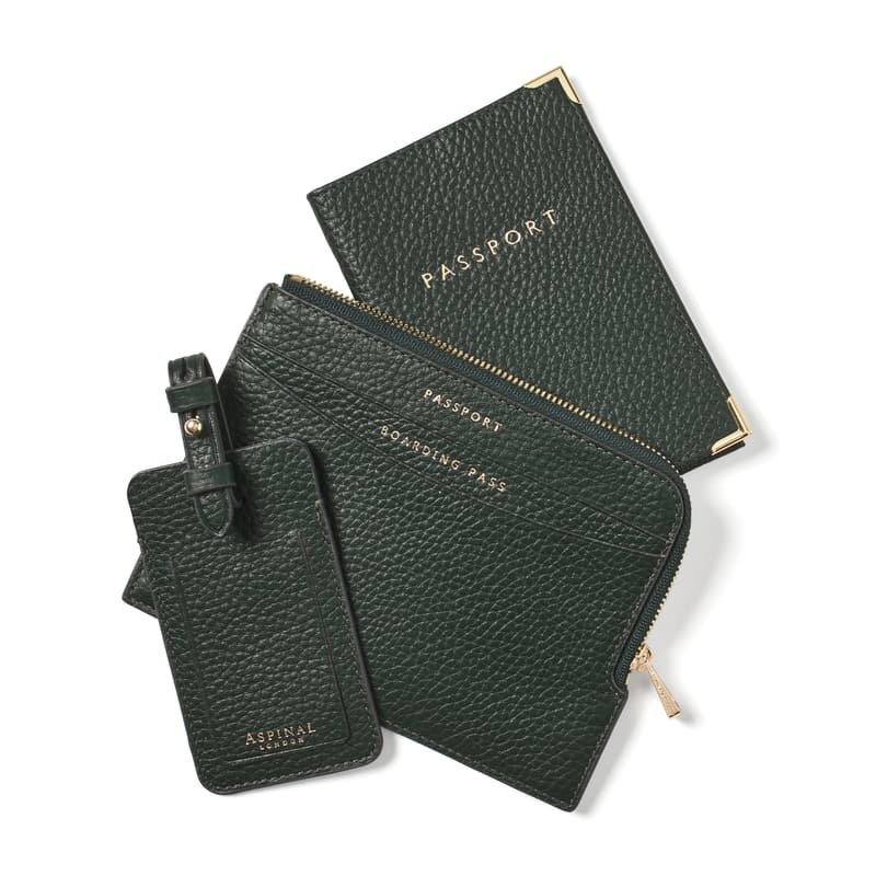 Aspinal Of London Zipped Travel Collection In Green
