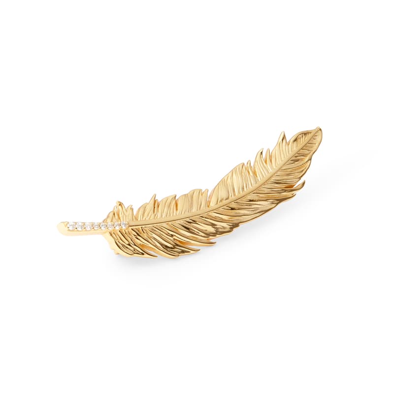 Aspinal Of London Leaf Brooch In Gold