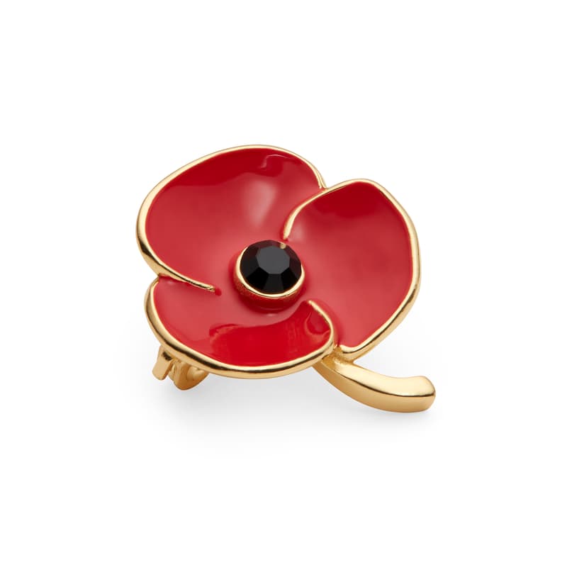 Aspinal Of London Poppy Brooch In Gold