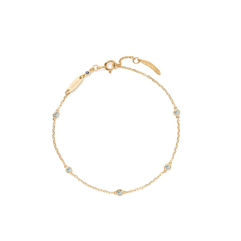 Aspinal Of London Celeste Swiss Blue Topaz Bracelet In Gold
