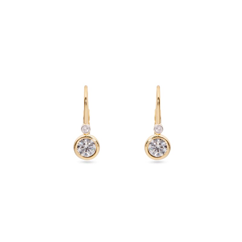 Aspinal Of London Diamond Earrings With White Sapphire In Gold