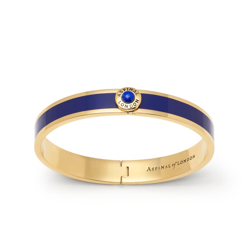 Aspinal Of London Gemstone Enamel Bangle In Gold