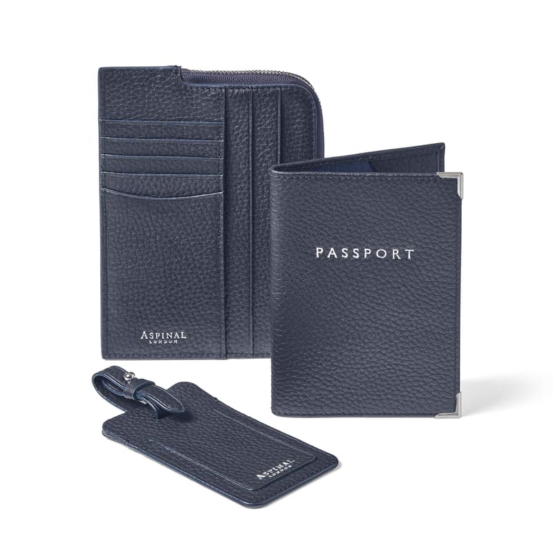 Aspinal Of London Zipped Travel Collection In Blue