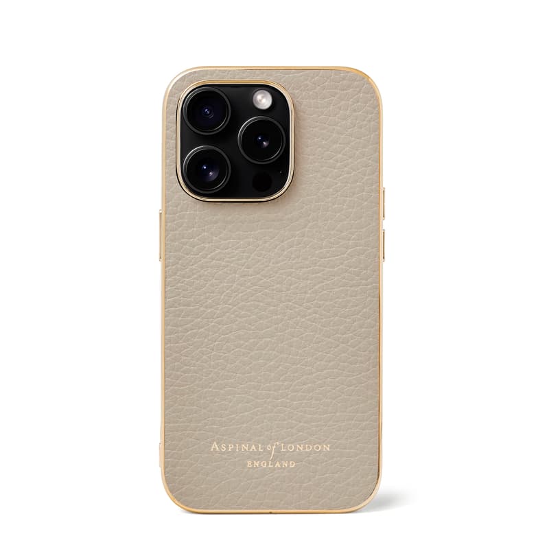 Aspinal of London iPhone 15 Pro Case in Dove Grey Pebble