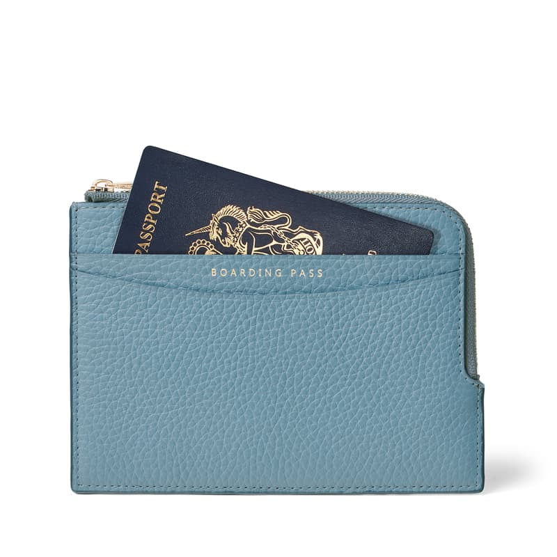 Aspinal Of London Zipped Travel Wallet In Blue