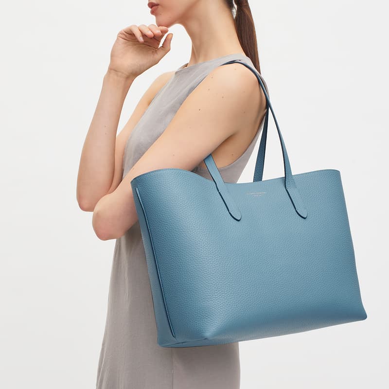 Aspinal Of London East West Tote In Blue