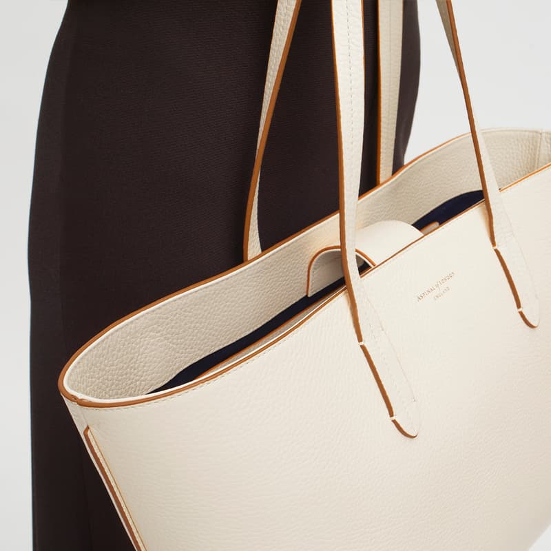 Aspinal Of London East West Tote Bag In White