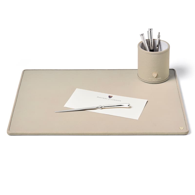 Aspinal Of London A3 Desk Pad In Neutral