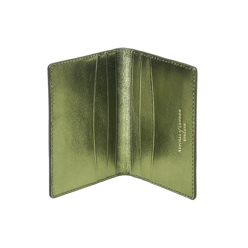 Aspinal Of London Double Fold Credit Card Holder In Green