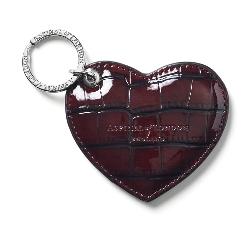 Aspinal Of London Heart Key Ring In Red
