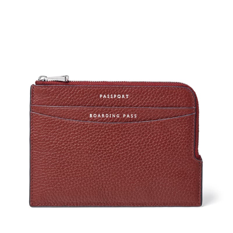 Aspinal Of London Zipped Travel Wallet In Red