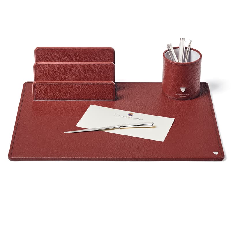 Aspinal Of London A3 Desk Pad In Red