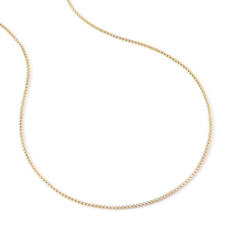 Aspinal of London 21-inch Rounded Box Chain Necklace in 18ct Gold Vermeil