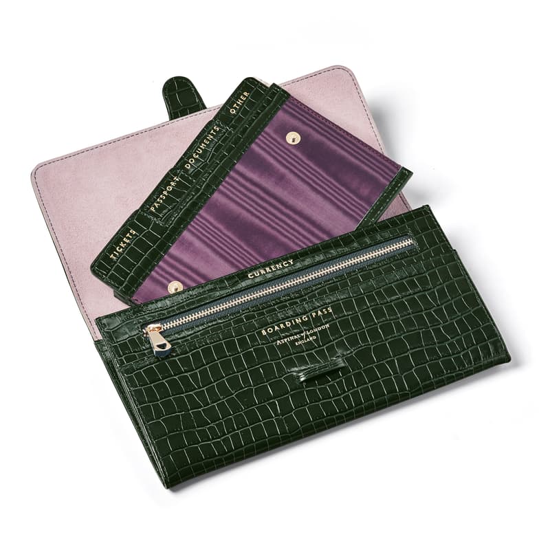Aspinal Of London Travel Wallet In Burgundy