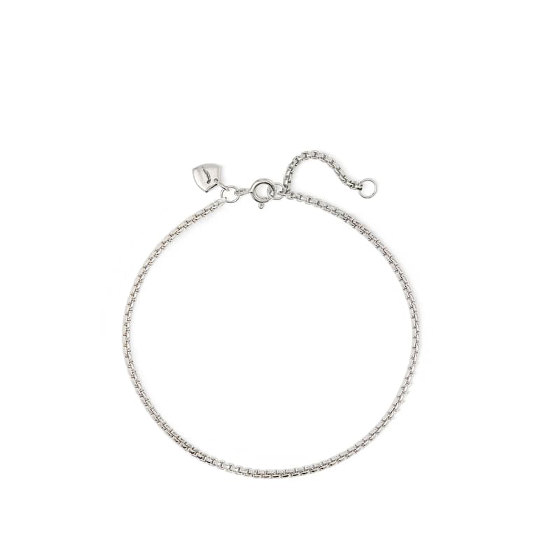 Aspinal of London Rounded Box Chain Bracelet in Sterling Silver 925