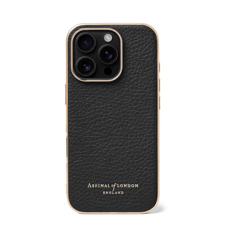 Aspinal of London iPhone 16 Pro Case in Black Pebble