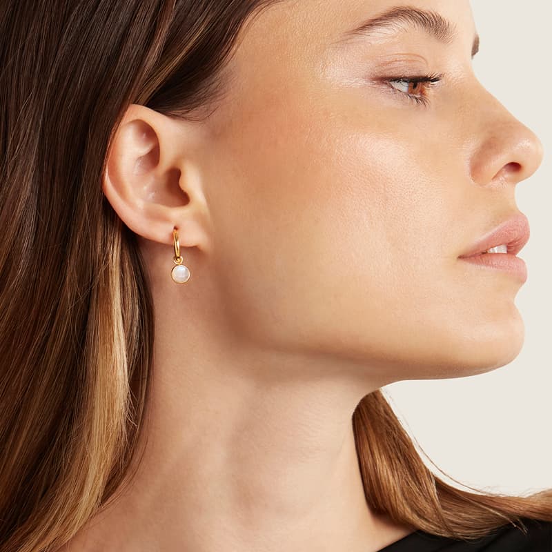 Aspinal Of London Gemstone Huggie Earrings In Multi
