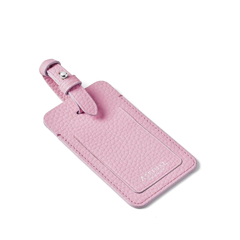 Aspinal of London Luggage Tag in Powder Lilac Pebble