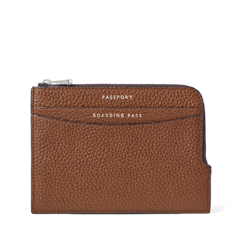 Aspinal Of London Zipped Travel Wallet In Brown