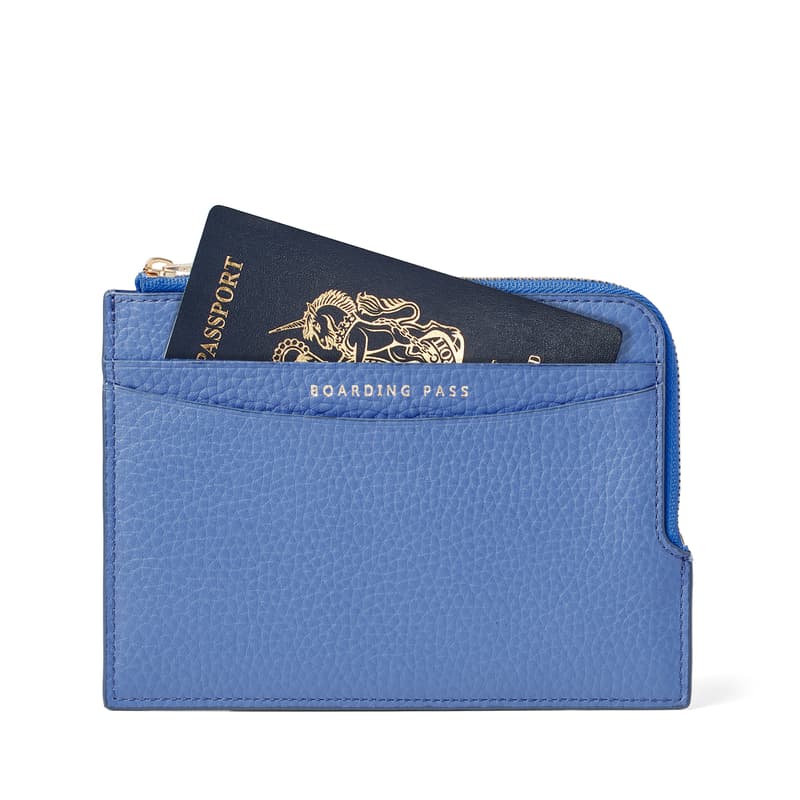 Aspinal Of London Zipped Travel Wallet In Blue