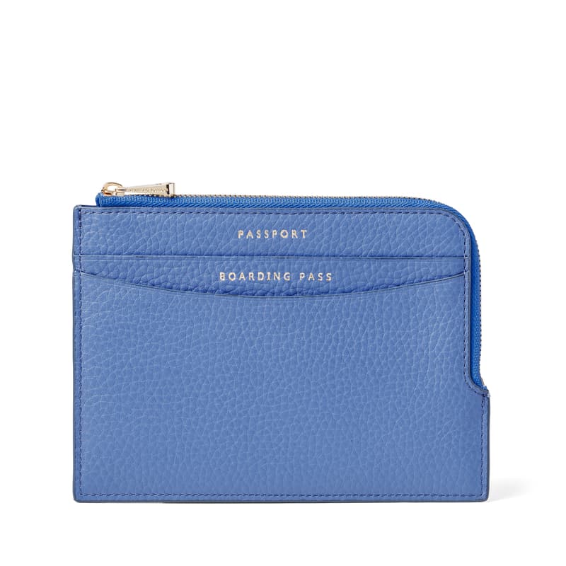 Aspinal Of London Zipped Travel Wallet In Blue