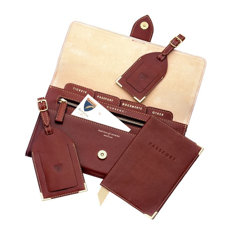 Aspinal of London Deluxe Travel Collection in Smooth Cognac