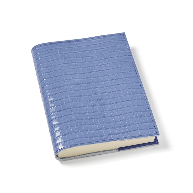 Aspinal Of London A5 Refillable Leather Journal In Blue