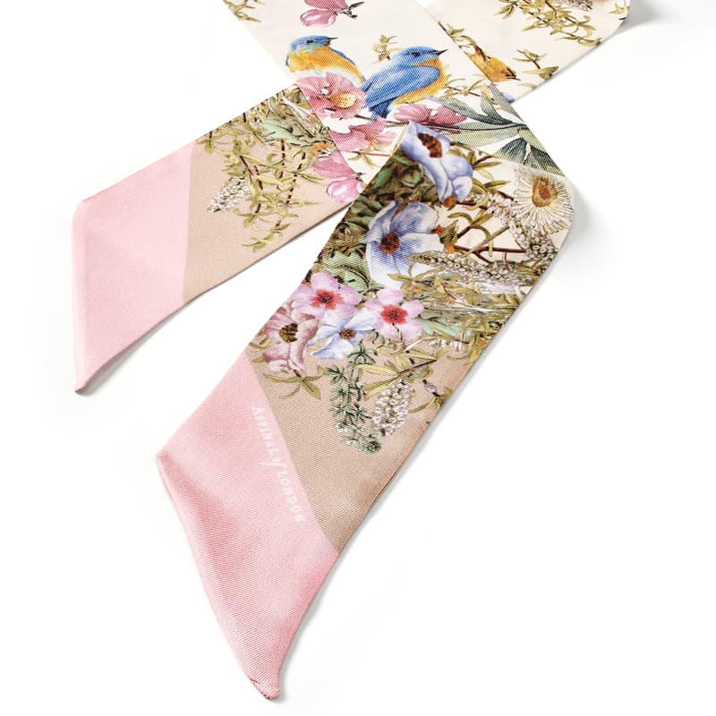 Aspinal Of London Edwardian Garden Skinny Silk Scarf In Multi