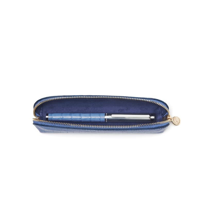 Aspinal Of London Slim Pen Case In Blue
