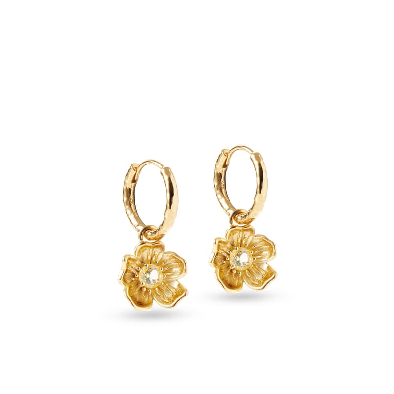 Aspinal of London Buttercup Hoop Earrings in Citrine & 18ct Gold Vermeil