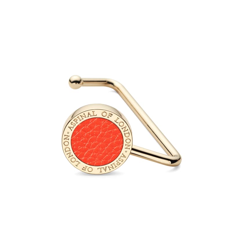 Aspinal of London Purse Hook in Coral Pebble