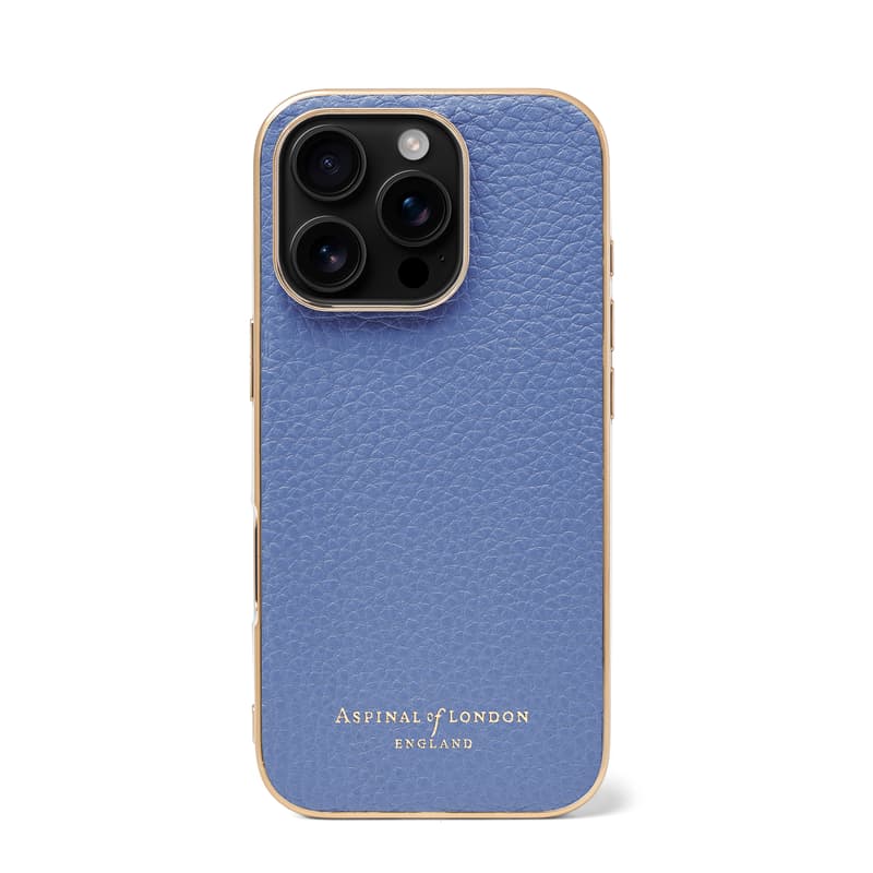 Aspinal of London iPhone 16 Pro Case in Capri Blue Pebble