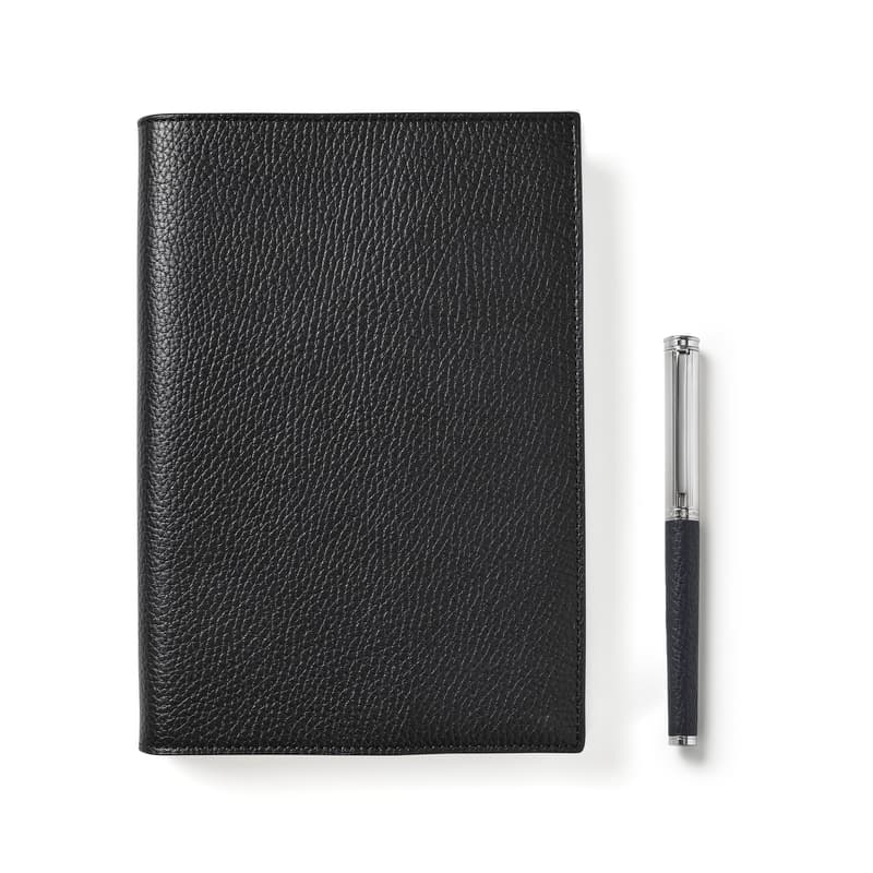 Aspinal Of London A5 Refillable Journal & Pen Set In Black
