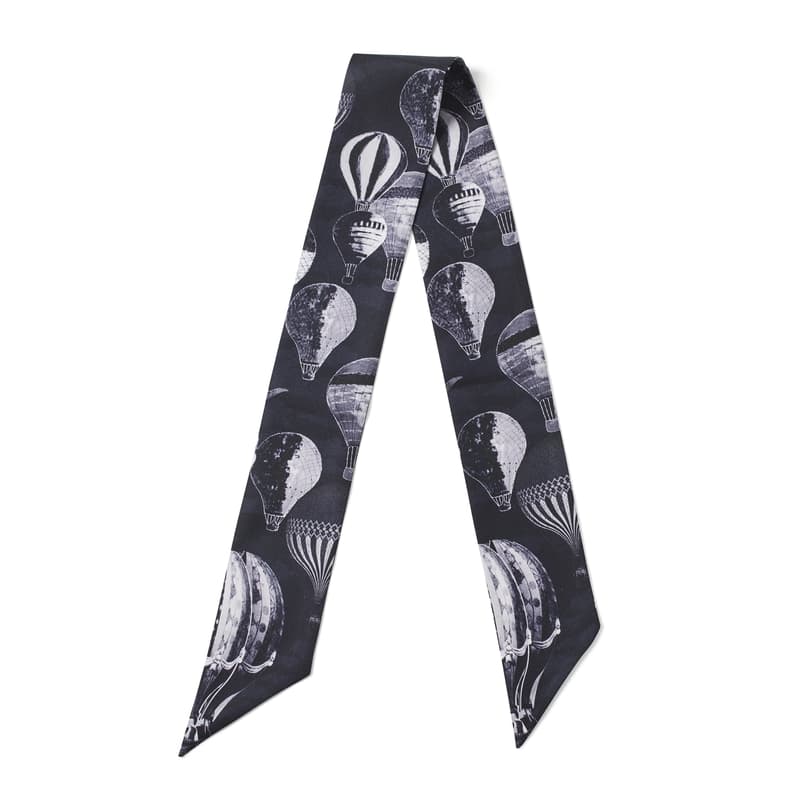 Aspinal Of London Skinny Silk Scarf In Blue
