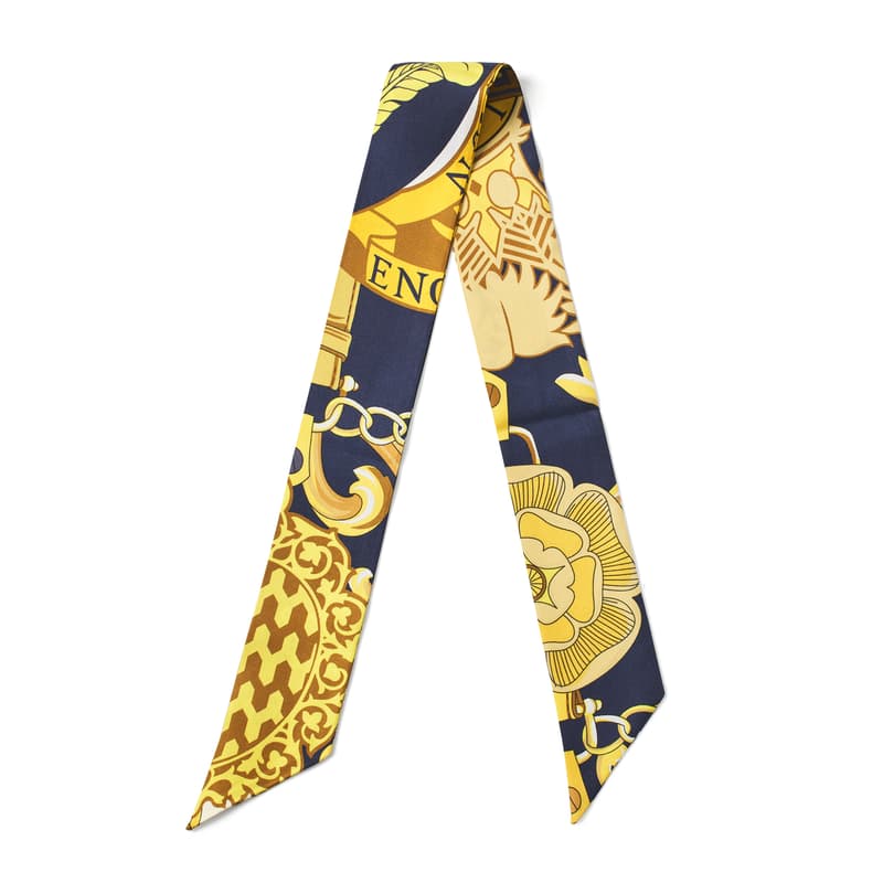 Aspinal Of London Womens Navy Skinny Silk Scarf In Blue